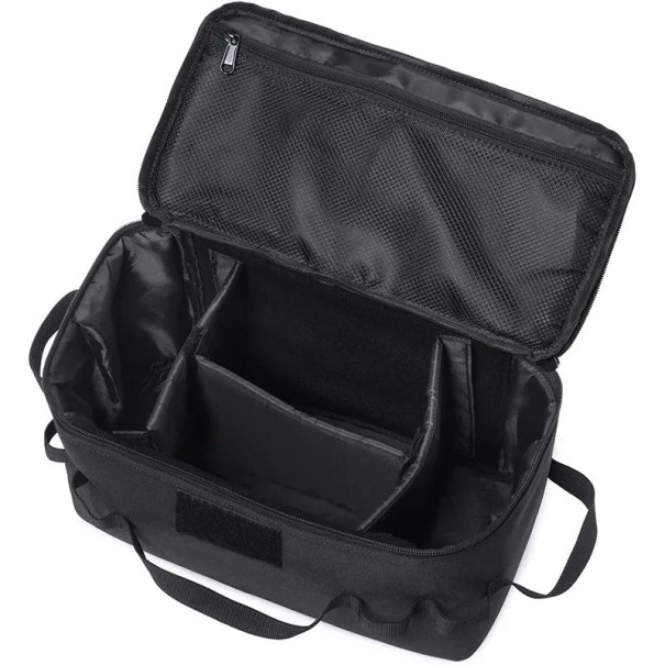 Multifunktionale Campingtasche 19x34x17 cm Neutrale Werkzeugtasche Reißverschluss Tragbare Werkzeugtasche Camping Werkstatt Auto schwarz