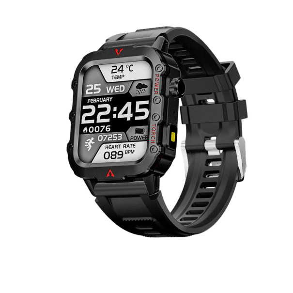 Multifunktionale Sport-Smartwatch zur Schritt-, Distanz-, Kalorien- und Aktivitätsüberwachung Robuste Smartwatch für Sport Tägliche Bewegung Gesunder Lebensstil schwarz