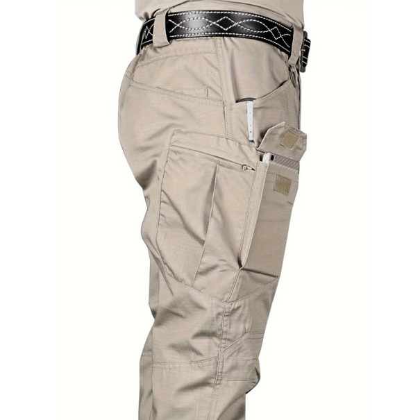 Multifunktionale Taktische Hose für Herren im Freien Wasserdichte Hose mit mehreren Taschen Arbeitshose Wanderhose Strapazierfähige Offroad-Hose khaki S
