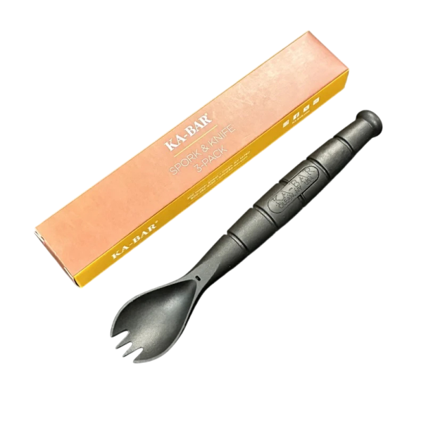 Multifunktionales Campingbesteck 3 in 1 Gabel, Löffel und Messer tragbares taktisches Besteckset für Camping, Wandern und Outdoor-Aktivitäten schwarz