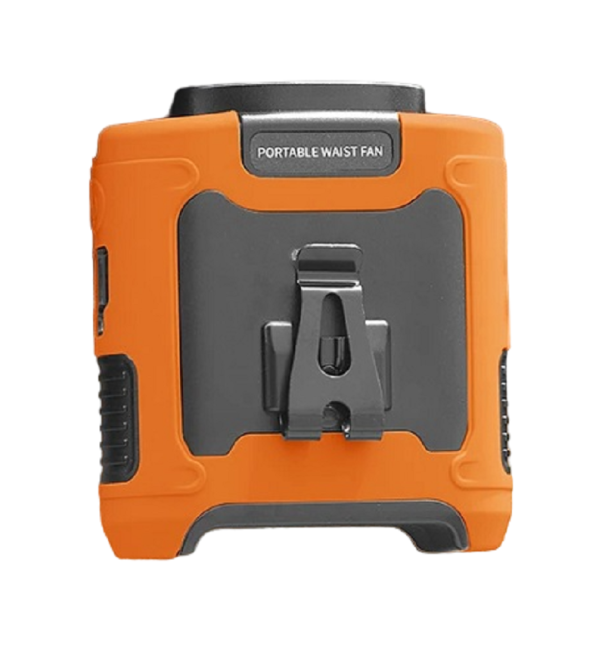 Multifunktionel enhed med USB-C bælteklips Powerbank med indbygget lommelygte og ventilator 10000 mAh Vandtæt bærbar ventilator 9,8 x 8,6 x 4,6 cm orange
