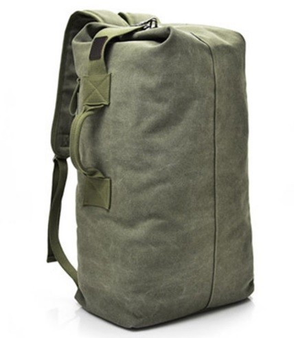Multifunktionel kanvasrygsæk J2020 militærgrøn 45 cm x 26 cm x 20 cm