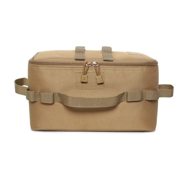 Multifunktionell campingväska 19x34x17 cm Neutral verktygsväska Blixtlåsstängning Bärbar verktygsväska Camping Verkstad Bil khaki