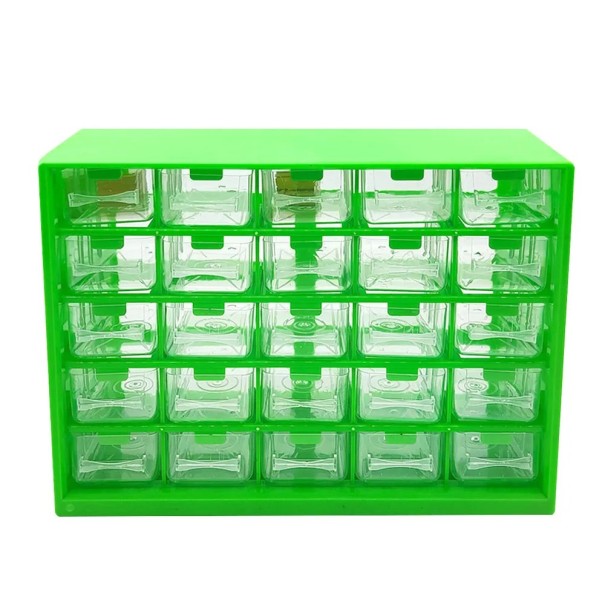 Multifunktionell verktygsförvaringslåda Skruvorganisatör Plastlåda med lådor Verkstadsdellåda Praktisk fil 29,1 x 22,5 x 12,3 cm grön