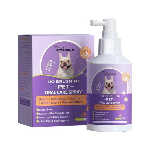 Mundspray für Katzen und Hunde, langanhaltendes antibakterielles Mundspray für Haustiere, Atemerfrischer für Hunde und Katzen, Mundhygiene für Haustiere, 50 ml 1