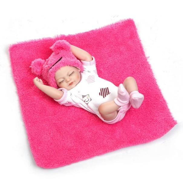 Muñeca con traje 28 cm rosa oscuro