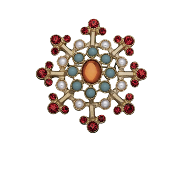 Muotibaroque-pinssi 5,5 x 5,5 cm Kristallipearlit ja kivet Sinkkiseos Tyylikäs juhlapukine 2
