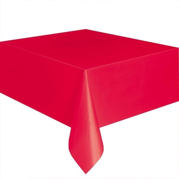 Muovinen pöytäliina 137 x 183 cm punainen