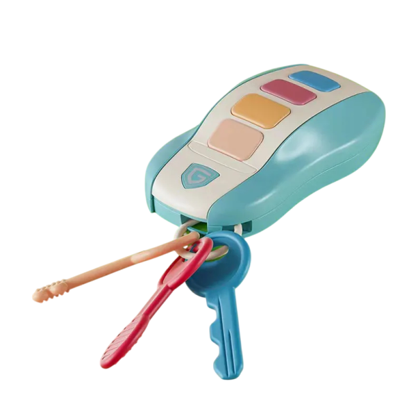 Musikalische Schlüssel für Kinder 10,5 x 6 cm Rotes oder blaues Spielzeug mit Tasten und Geräuschen sowie Anhängern Spielschlüssel mit melodischen Effekten blau