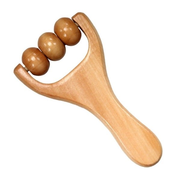 Muskelmassagerulle i trä Kompakt massagerulle för axlar, midja, armar, ben, nacke, fötter och rygg Handhållen rulle för helkroppsmassage Handhållen massageapparat 16,5 x 8,3 cm 2