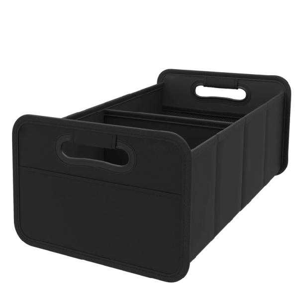 Mustat taitettavat vedenpitävät säilytyskotelot auton tavaratilaan 46,5x32,5x22,5 cm Organisoija kahdella lokeroilla matkatavaroille 1