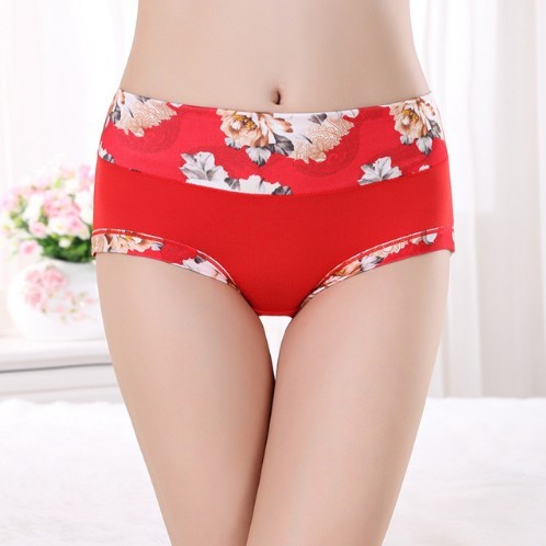 Mutandine da donna con fiori J3194 rosso XL