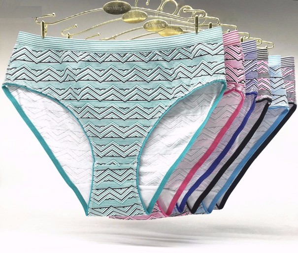 Mutandine da donna con motivo a zig zag - 4 pezzi XL