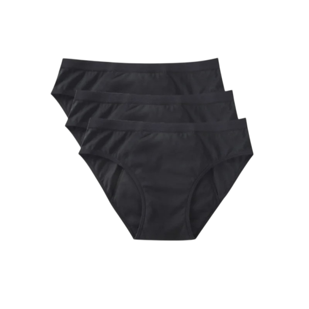 Mutandine mestruali 4 strati fibra di bambù cotone spandex biancheria intima nera per mestruazioni mutandine riutilizzabili 3 pezzi S