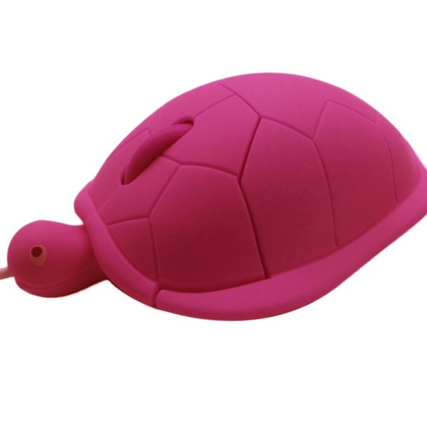 Myš ve tvaru želvy tmavě růžová
