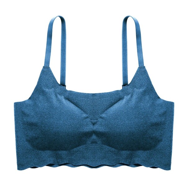 Naadloze fitnessbeha voor dames blauw L