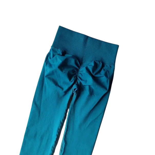 Naadloze push-up legging voor dames, hoge taille, elastische sportlegging voor fitness, yoga, hardlopen, sportschool, comfortabele pasvorm turquoise L