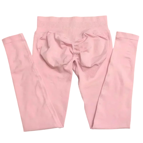 Naadloze sportlegging met lage taille voor dames Elastische legging voor yoga en fitness Comfortabele strakke broek voor vrije beweging lichtroze XS