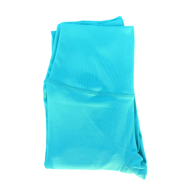 Naadloze sportlegging voor dames met hoge taille en achterzak, elastische, strakke fitnessbroek, comfortabele workoutlegging turquoise S