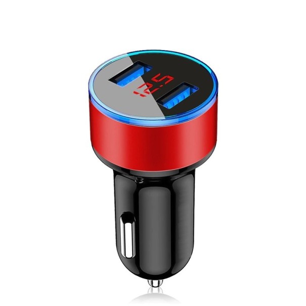 Nabíjací adaptér do auta Dual USB červená