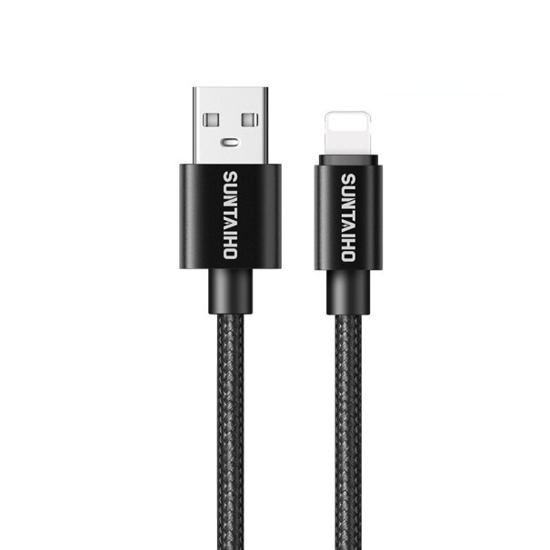 Nabíjací kábel pre Apple Lightning na USB K517 čierna 3 m