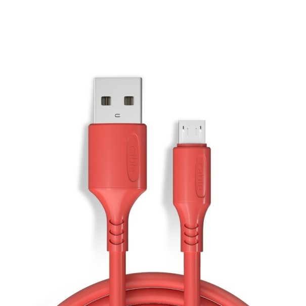 Nabíjací kábel USB / Micro USB červená 25 cm