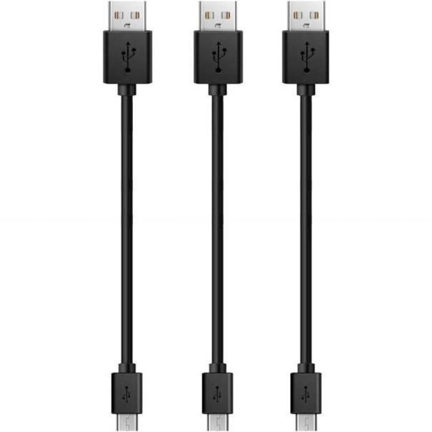 Nabíjací kábel USB na Micro USB 3 ks čierna