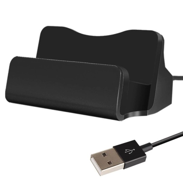 Nabíjací stojan pre Apple Lightning / Micro USB / USB-C čierna 2