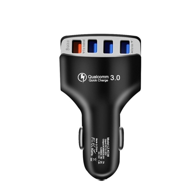 Nabíjačka do auta 4 porty USB Quick Charge čierna