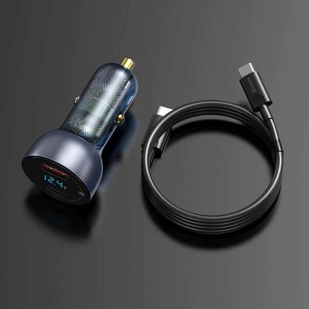 Nabíjačka do auta USB / USB-C 65 W sivá 2