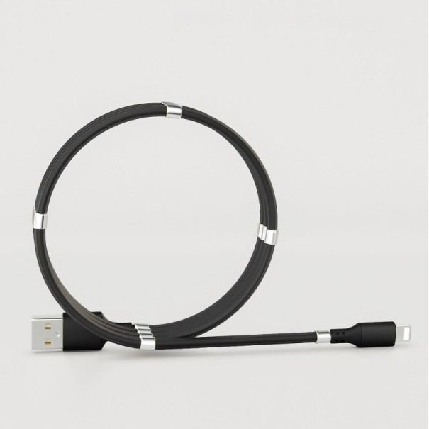 Nabíjecí kabel pro Apple s magnety černá 2