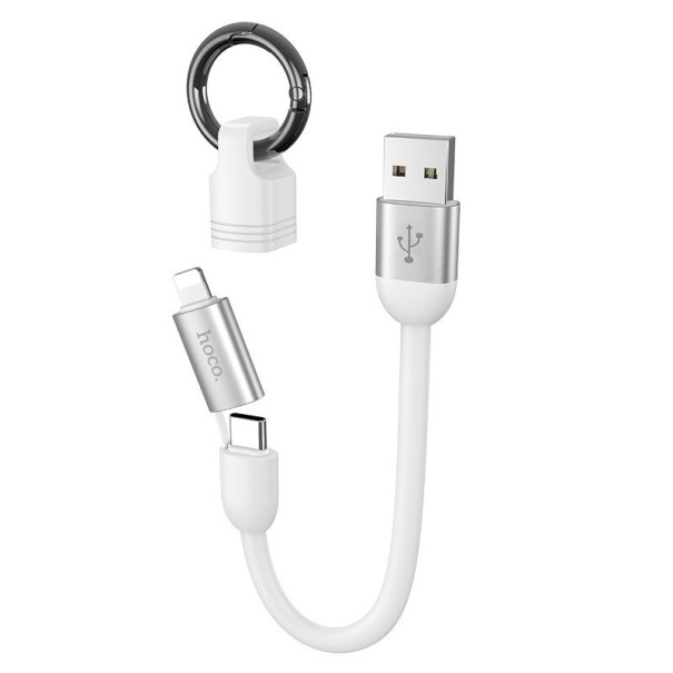 Nabíjecí kabel USB na Lightning / USB-C 20 cm bílá