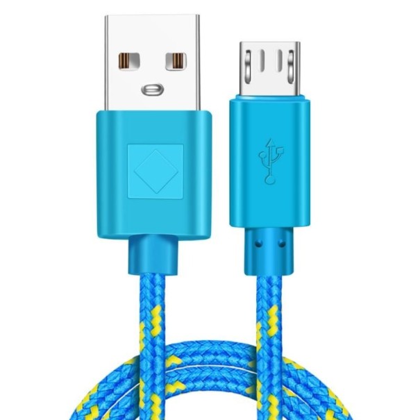 Nabíjecí kabel USB na Micro USB modrá 1 m