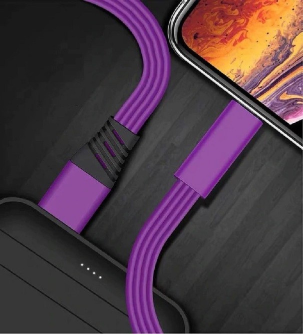 Nabíjecí kabel USB na Micro USB / USB-C K607 fialová 2