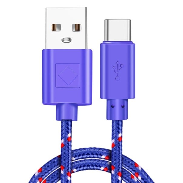 Nabíjecí kabel USB / USB-C K522 fialová 3 m