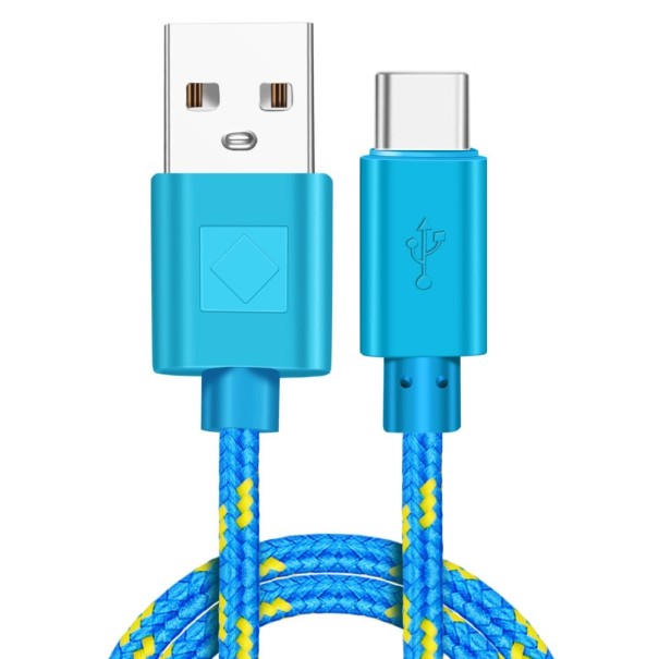 Nabíjecí kabel USB / USB-C K522 modrá 3 m