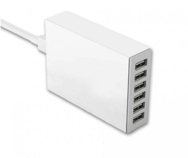 Nabíjecí stanice 6 USB portů K843 bílá