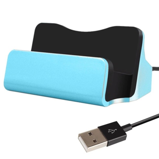 Nabíjecí stojánek pro Apple Lightning / Micro USB / USB-C modrá 1