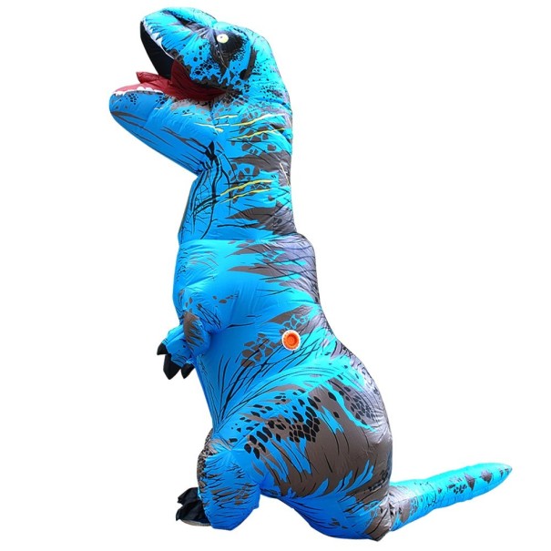 Nadmuchiwany kostium T-Rex dla dorosłych niebieski