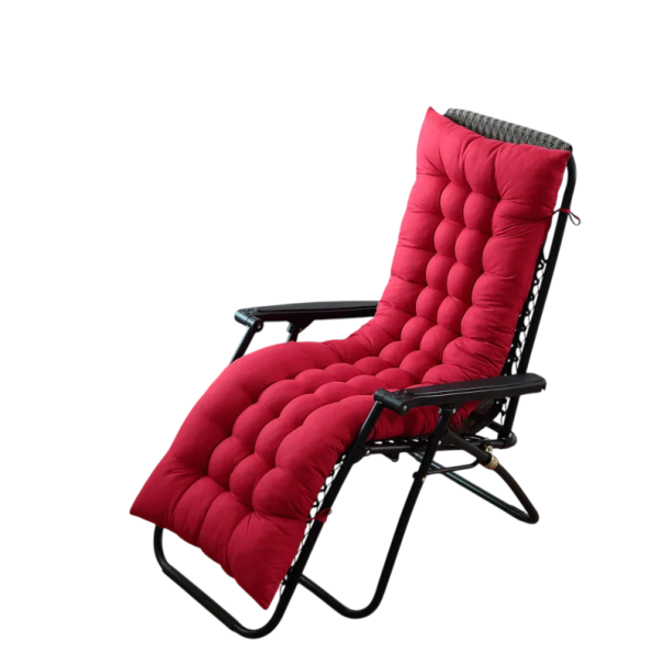 Nadrozměrný polstrovaný sedák s prošíváním 170x53 cm polyester se 4 úvazy pro zahradní lehátko polohovací křeslo i ratanový set vínová