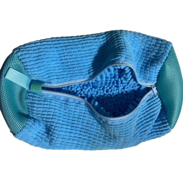 Nadýchané mikrovláknové vrecko na pranie topánok 39 x 19 cm So zipsom Ochranný vak na obuv do práčky Prací vrecúško Jemný materiál Predĺženie životnosti modrá