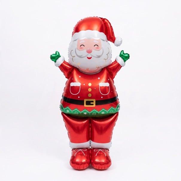 Naflabil Santa Claus Stând Balon Decorațiune de Crăciun 64 x 124 cm Roșu cu Mânuși Verzi Decorațiune pentru Petrecere de Crăciun și Sărbătoare 1