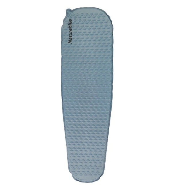 Nafukovací karimatka zúžený tvar 185 × 55 × 3,5 cm nylon TPU modrá lehká 490 g pro kempování turistiku outdoor použití 1