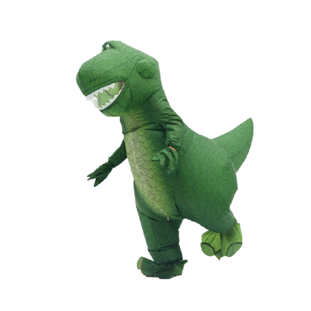 Nafukovací kostým maskota T-Rex Univerzální velikost pro dospělé Polyester s pleteninou Zelené provedení Na průvod firemní akce i svatbu 1