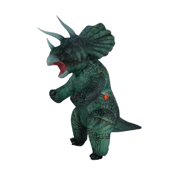 Nafukovací kostým Triceratops pro dospělé Velikost 150–200 cm Materiál 100% polyester Ventilátor na 4 AA baterie i powerbanku Na Halloween 1