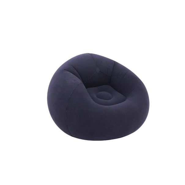 Nafukovací lenoška křeslo 103 x 60 cm Skládací lehké relaxační sezení PVC zesílený materiál Ventil proti úniku vzduchu modrá