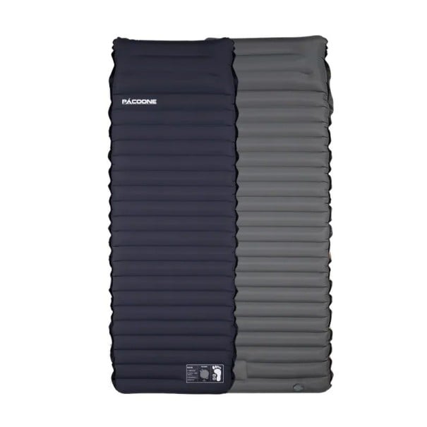Nafukovacia karimatka s vstavanou pumpou 195 × 70 × 10 cm nylon ľahká 1 kg silná izolácia pre kempovanie turistiku outdoor čierna