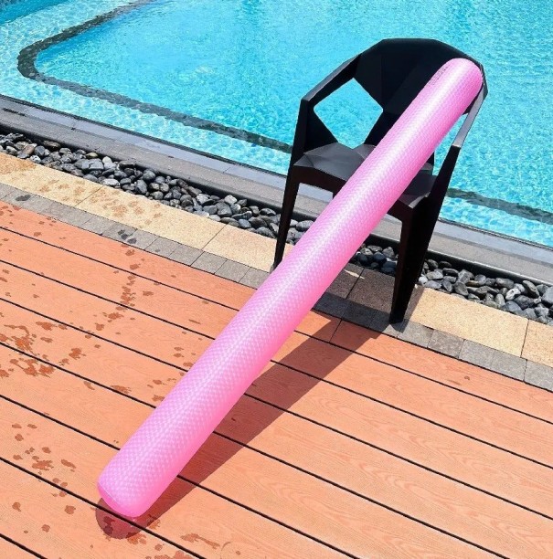 Nafukowana hula do pływania 162 × 14 cm PVC Pływająca tyczka do pływania Narzędzie do treningu i relaksu w basenie różowy