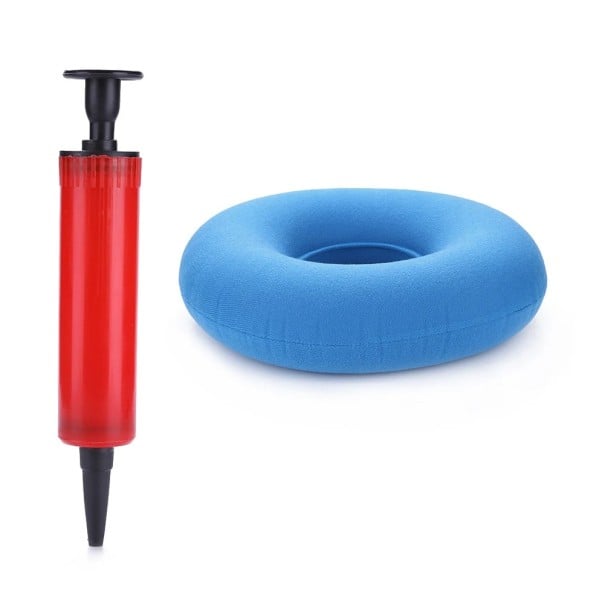 Nafukująca zdrowotna poduszka siedząca 34 cm z otworem Donut poduszka przeciw hemoroidom Ból kości ogonowej Ergonomiczna poduszka niebieski