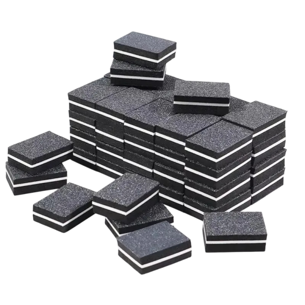 Nagelschleifblöcke, 10 Stück, Mini-Polierfeilen, bunt, rosa, lila, schwarz, Schaumstoffblöcke für Maniküre und Pediküre schwarz